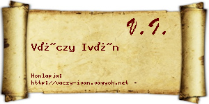 Váczy Iván névjegykártya