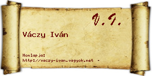 Váczy Iván névjegykártya