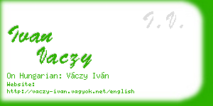 ivan vaczy business card